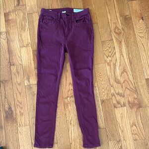Rag & Bone New York High Rise Skinny Ankle Jeans Size 28 Wine Burgundy